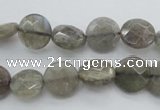 CLB741 15.5 inches 8mm faceted coin labradorite gemstone beads