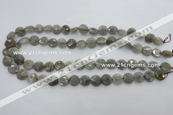 CLB741 15.5 inches 8mm faceted coin labradorite gemstone beads