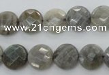 CLB742 15.5 inches 10mm faceted coin labradorite gemstone beads