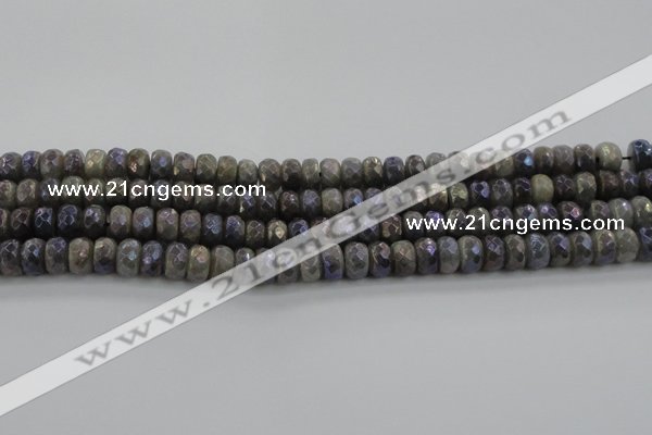 CLB758 15.5 inches 6*10mm faceted rondelle AB-color labradorite beads