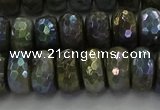 CLB759 15.5 inches 7*12mm faceted rondelle AB-color labradorite beads