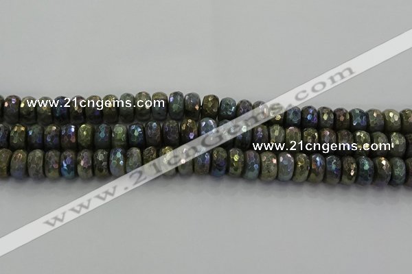 CLB759 15.5 inches 7*12mm faceted rondelle AB-color labradorite beads