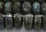 CLB761 15.5 inches 9*16mm faceted rondelle AB-color labradorite beads