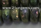 CLB762 15.5 inches 10*18mm faceted rondelle AB-color labradorite beads