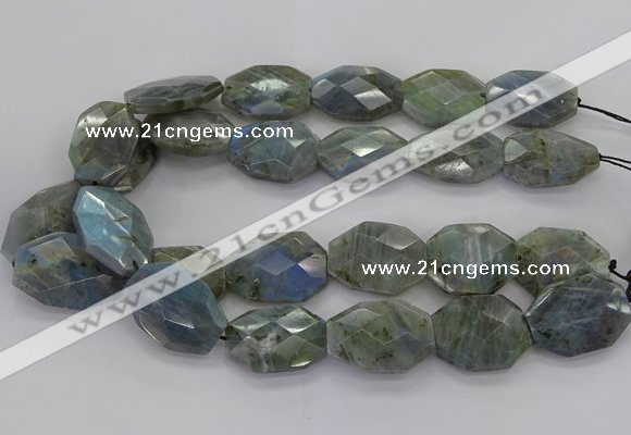 CLB770 15.5 inches 20*25mm - 22*30mm faceted freeform labradorite beads