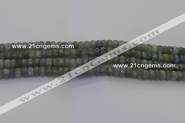 CLB773 15.5 inches 5*8mm faceted rondelle labradorite beads