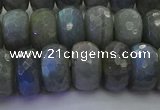 CLB776 15.5 inches 8*14mm faceted rondelle labradorite beads