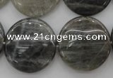 CLB78 15.5 inches 25mm flat round labradorite beads wholesale