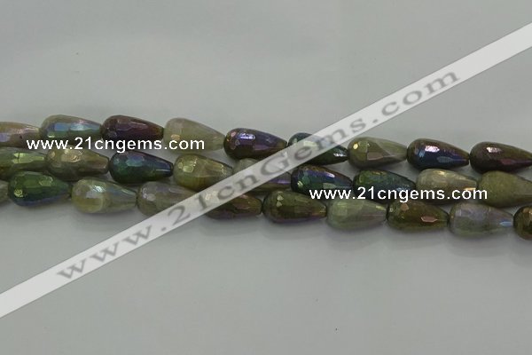 CLB784 15.5 inches 10*20mm faceted teardrop AB-color labradorite beads