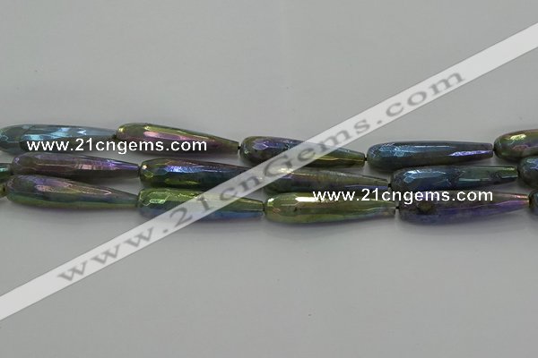 CLB786 15.5 inches 10*40mm faceted teardrop AB-color labradorite beads