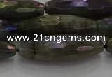 CLB789 15.5 inches 10*30mm faceted rice AB-color labradorite beads