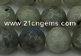 CLB865 15.5 inches 14mm faceted round AB grade labradorite beads