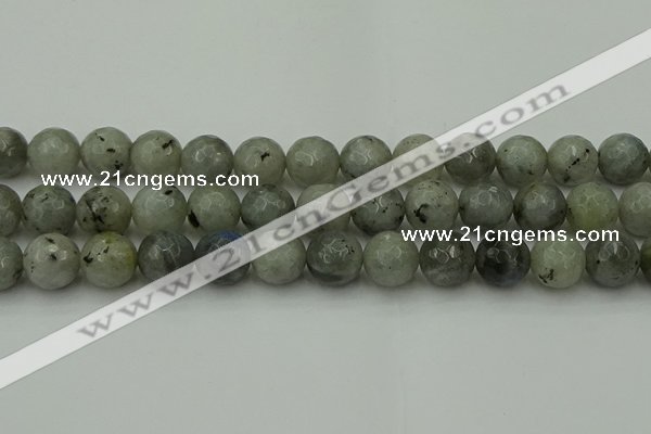 CLB865 15.5 inches 14mm faceted round AB grade labradorite beads