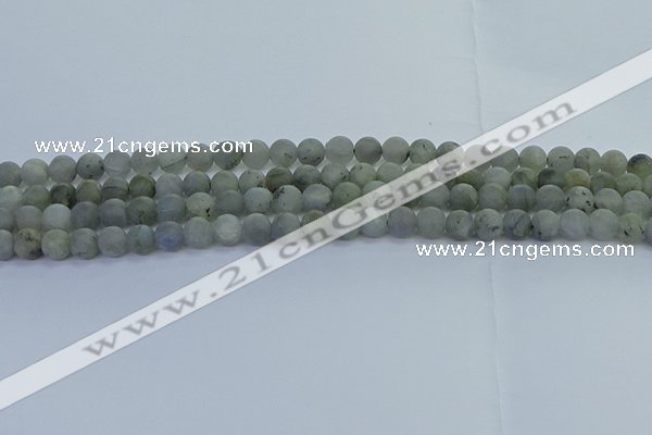 CLB872 15.5 inches 6mm round matte labradorite gemstone beads