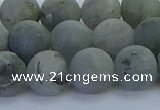 CLB875 15.5 inches 12mm round matte labradorite gemstone beads