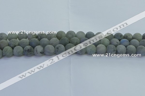 CLB875 15.5 inches 12mm round matte labradorite gemstone beads