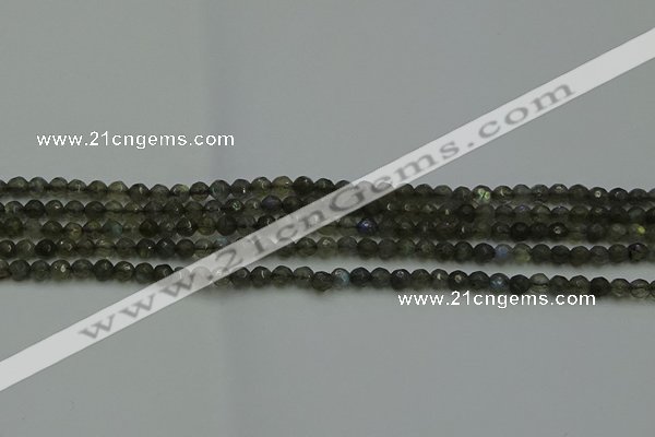 CLB900 15.5 inches 4mm faceted round labradorite gemstone beads