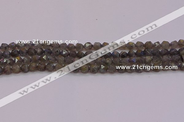 CLB972 15.5 inches 8mm faceted nuggets labradorite gemstone beads