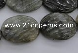 CLB98 15.5 inches 18*24mm carved oval labradorite beads