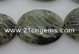 CLB99 15.5 inches 22*30mm carved oval labradorite beads