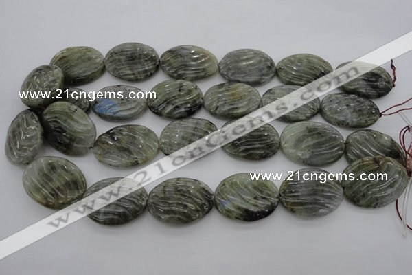 CLB99 15.5 inches 22*30mm carved oval labradorite beads