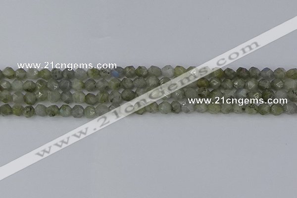 CLB992 15.5 inches 6mm faceted nuggets labradorite gemstone beads