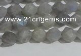 CLB996 15.5 inches 6mm faceted nuggets matte labradorite beads