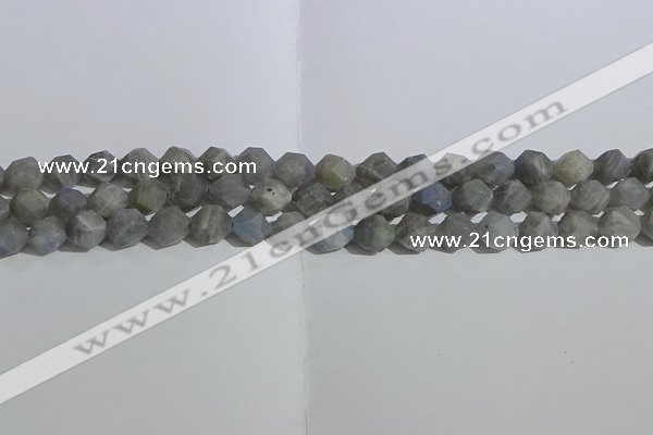 CLB997 15.5 inches 8mm faceted nuggets matte labradorite beads