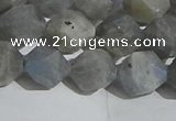 CLB998 15.5 inches 10mm faceted nuggets matte labradorite beads