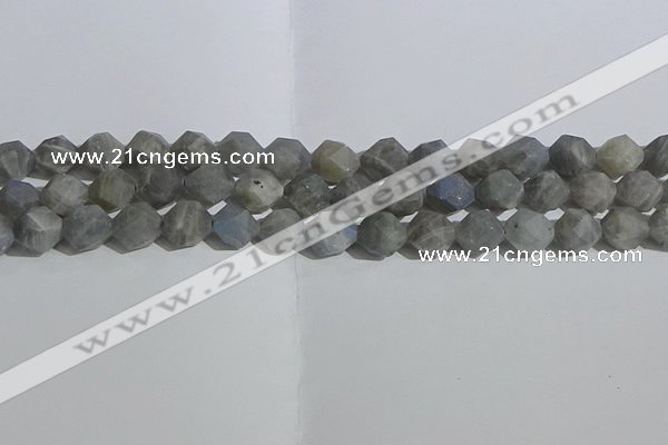 CLB998 15.5 inches 10mm faceted nuggets matte labradorite beads