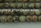 CLD201 15.5 inches 6mm round matte Chinese leopard skin jasper beads