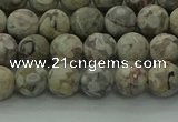 CLD202 15.5 inches 8mm round matte Chinese leopard skin jasper beads