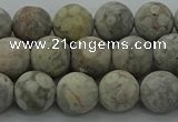 CLD203 15.5 inches 10mm round matte Chinese leopard skin jasper beads