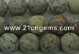 CLD204 15.5 inches 12mm round matte Chinese leopard skin jasper beads