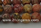 CLD213 15.5 inches 10mm round matte leopard skin jasper beads