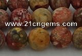 CLD214 15.5 inches 12mm round matte leopard skin jasper beads