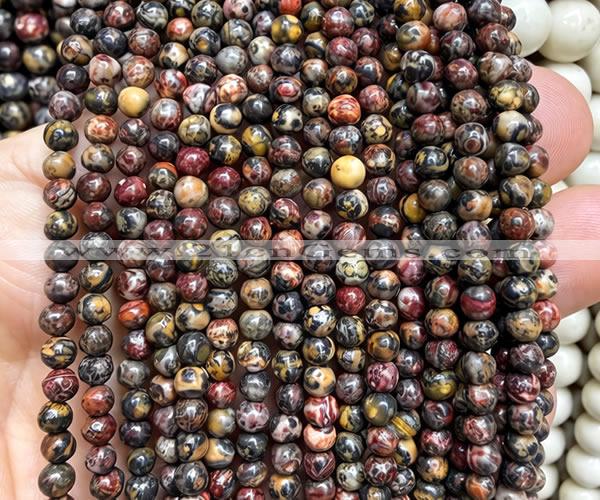 CLD220 15 inches 4mm round leopard skin jasper beads wholesale