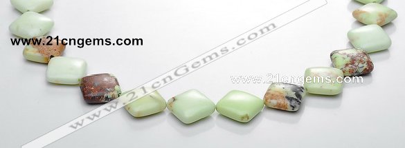 CLE13 15*15mm rhombic lemon turquoise gemstone beads Wholesale