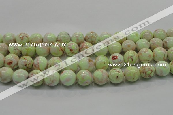 CLE205 15.5 inches 14mm round lemon turquoise beads wholesale