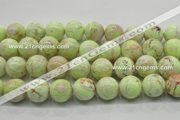 CLE208 15.5 inches 20mm round lemon turquoise beads wholesale