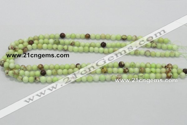 CLE31 15.5 inches 6mm round lemon turquoise beads wholesale