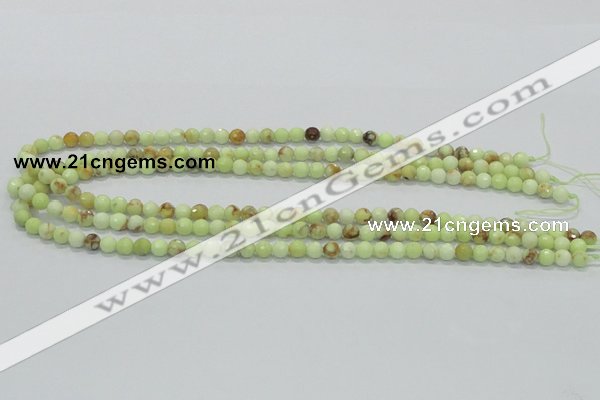 CLE33 15.5 inches 6mm faceted round lemon turquoise beads wholesale