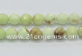 CLE34 15.5 inches 8mm faceted round lemon turquoise beads wholesale