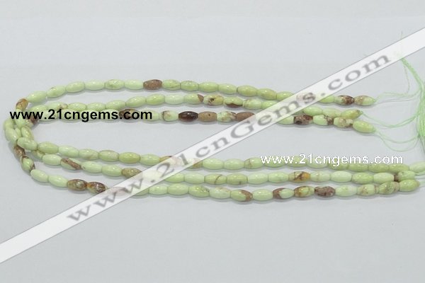 CLE35 15.5 inches 5*10mm rice lemon turquoise beads wholesale