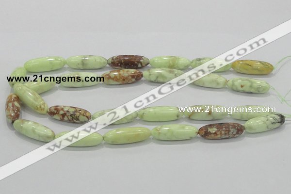 CLE36 15.5 inches 10*30mm rice lemon turquoise beads wholesale