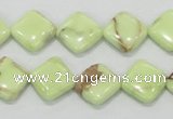 CLE37 15.5 inches 12*12mm diamond lemon turquoise beads wholesale