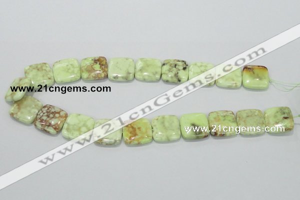 CLE39 15.5 inches 20*20mm square lemon turquoise beads wholesale