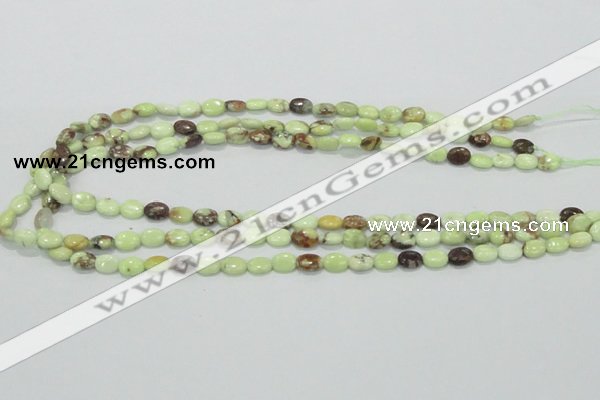 CLE45 15.5 inches 6*8mm oval lemon turquoise beads wholesale