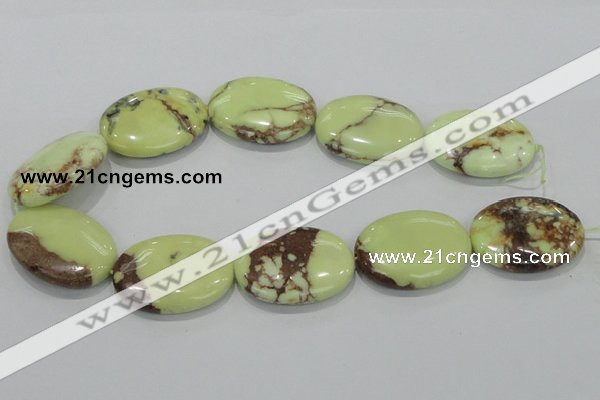 CLE48 15.5 inches 30*40mm oval lemon turquoise beads wholesale