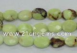 CLE53 15.5 inches 8*10mm faceted oval lemon turquoise beads